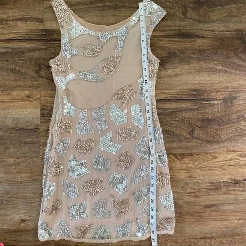 ALICE+OLIVIA Beaded Sequins Embellished 100% Silk Mini Cocktail dress Sz 2 EUC - Picture 15 of 16